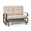 2 Seats Outdoor Swing Glider Chair with Comfortable Cushions