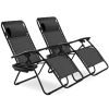 2 Pieces Folding Lounge Chair with Zero Gravity