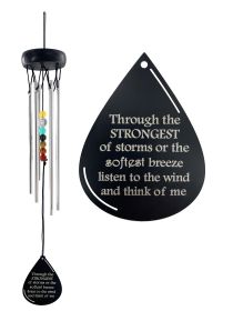 Sympathy Gifts Wind Chimes Lasting Memorial Gift Rainbow Stones In Memory of a Loved One Listen to the Wind Keepsake Box (size: Silver)