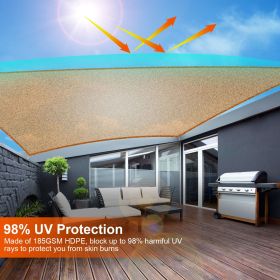 Rectangle Shade Sails Top Canopy 98% UV Block Awning Shelter 185GSM HDPE Patio Cover with Snap Hooks Ropes for Outdoor Garden Backyard (size: 600_600cm)