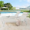 Outdoor Chaise Lounge Adjustable Patio Reclining Lounger Chair with Removable Headrest