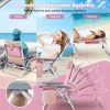 2 Pack 5-Position Outdoor Folding Backpack Beach Table Chair Reclining Chair Set