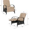 Outdoor Reclining Lounge Chair Automatic Adjustable Patio Lounge Sofa with Comfortable Cushion