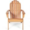 Wooden Outdoor Lounge Chair with Ergonomic Design for Yard and Garden