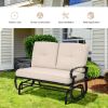 2 Seats Outdoor Swing Glider Chair with Comfortable Cushions