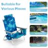 2 Pack 5-Position Outdoor Folding Backpack Beach Table Chair Reclining Chair Set