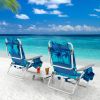 2 Pack 5-Position Outdoor Folding Backpack Beach Table Chair Reclining Chair Set