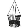 Hanging Hammock Chair with 330 Pounds Capacity and Cotton Rope Handwoven Tassels Design