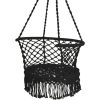 Hanging Hammock Chair with 330 Pounds Capacity and Cotton Rope Handwoven Tassels Design