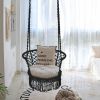 Hanging Hammock Chair with 330 Pounds Capacity and Cotton Rope Handwoven Tassels Design