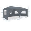 10 x 20 ft Heavy Duty Awning Canopy Pop Up Gazebo Marquee Party Wedding Event Tent with 6 Removable Sidewalls & Carry Bag