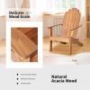 Wooden Outdoor Lounge Chair with Ergonomic Design for Yard and Garden