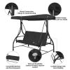 3 Seats Outdoor Swing Hammock with Adjustable Tilt Canopy