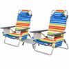 2 Pack 5-Position Outdoor Folding Backpack Beach Table Chair Reclining Chair Set