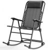 Outdoor Patio Headrest Folding Zero Gravity Rocking Chair