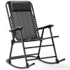 Outdoor Patio Headrest Folding Zero Gravity Rocking Chair