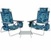 2 Pack 5-Position Outdoor Folding Backpack Beach Table Chair Reclining Chair Set