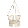 Hanging Hammock Chair with 330 Pounds Capacity and Cotton Rope Handwoven Tassels Design