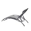 2PCS Set Chaise Lounges Outdoor Lounge Chair Lounger Recliner Chair For Patio Lawn Beach Pool Side Sunbathing