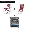 Outdoor Folding Chair Set of 2 All Weather Aluminum Patio Chairs