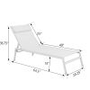 Outdoor Chaise Lounge Adjustable Patio Reclining Lounger Chair with Removable Headrest