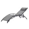 2PCS Set Chaise Lounges Outdoor Lounge Chair Lounger Recliner Chair For Patio Lawn Beach Pool Side Sunbathing