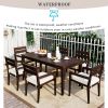 [Not allowed to sell to Wayfair] Acacia Wood Outdoor Dining Table And Chairs Suitable For Patio; Balcony Or Backyard