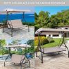 3 Seats Outdoor Swing Hammock with Adjustable Tilt Canopy