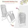 2 Pieces Folding Lounge Chair with Zero Gravity