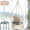 Hanging Hammock Chair with 330 Pounds Capacity and Cotton Rope Handwoven Tassels Design