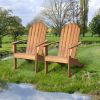 Wooden Outdoor Lounge Chair with Ergonomic Design for Yard and Garden