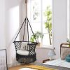 Hanging Hammock Chair with 330 Pounds Capacity and Cotton Rope Handwoven Tassels Design