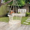 Hanging Hammock Chair with 330 Pounds Capacity and Cotton Rope Handwoven Tassels Design