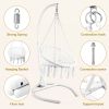 Outdoor Hanging Swing Chair with Stand, Boho Swinging Hammock Chairs with Stand for Bedroom, Patio, Porch, Outdoor and Indoor