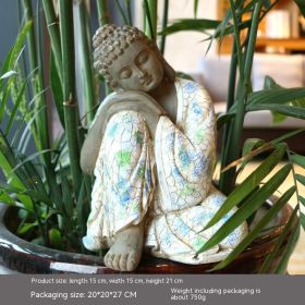 Resin Zen Buddha Statue Flower Pot Courtyard Landscape Balcony Layout Garden Decoration (Option: Sitting Buddha)