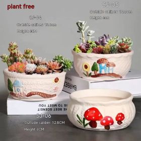 Ceramic Large Diameter Succulent Flowerpot (Option: 35Style-Ceramic)