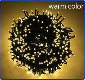 Solar-powered String Lights 8 Function LED Outdoor Waterproof (Option: Warm-Remote Control 102m 1000lights)